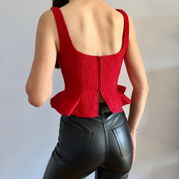 KEEPSAKE The Label Red Jacquard Bustier ~ XS - Picture 2 of 7